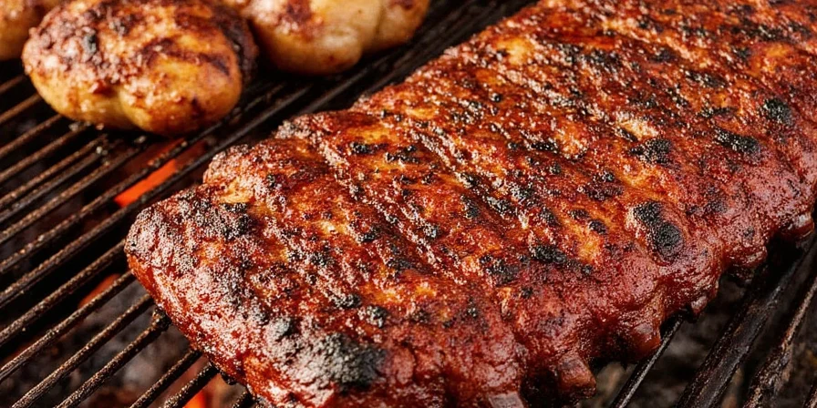 Ribs with dry rub before grilling