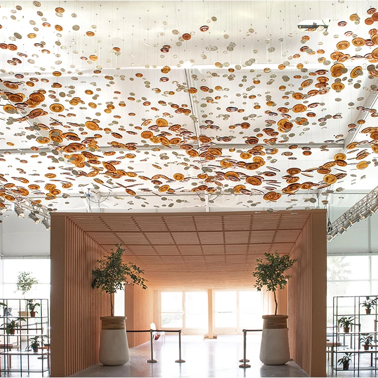 
Hospitality hotel hall art decoration glass crystal big modern luxury design led chandelier light 
