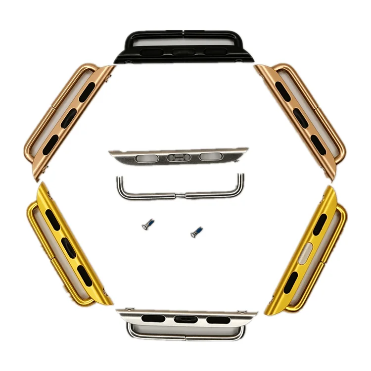 

Suitable for Apple 1 / 2 / 3 / 4 / 5 / 6 / SE watch Connector Apple Iwatch strap converter universal strap accessories, Silver/ black/gold/ rose gold. can be customized in more colors