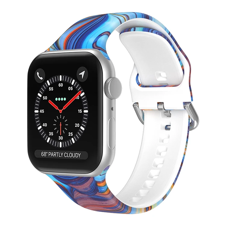 

New Products Custom 3d Printed Watch Strap Silicone Watch Band for Apple Watch Series 7 6 5 4 3 2 1 SE Bands