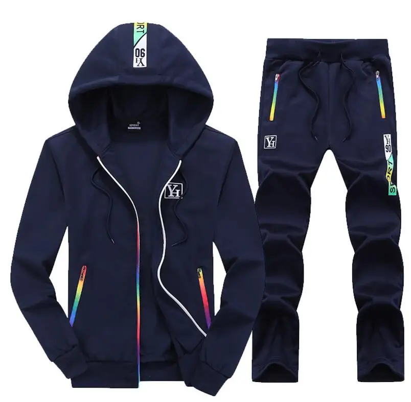 

New Arrive Tracksuits Men Set hooded Thicken Student Baseball Uniform