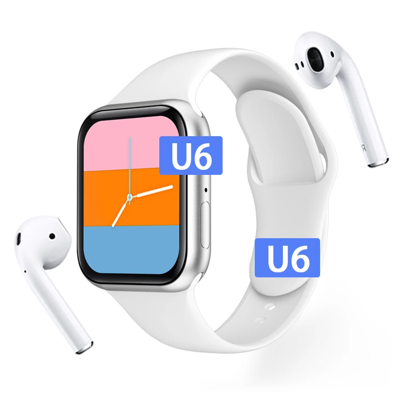 

2021 New Listing u6 Smarwtatch Series 6 BT Call watch6 Music Player mp3 Smart Watch For IOS Android