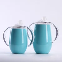 

8oz 14oz Stainless Steel Baby Sippy Cup Bottle with Nozzle Egg Shape Tumbler with Double Handle