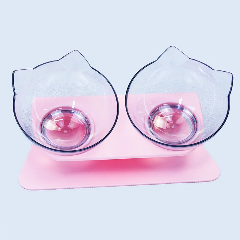 

Pet Product Cat Supplies Transparent Feeding Bowl With Bottle Smart Feeder Dog Cat, As picture