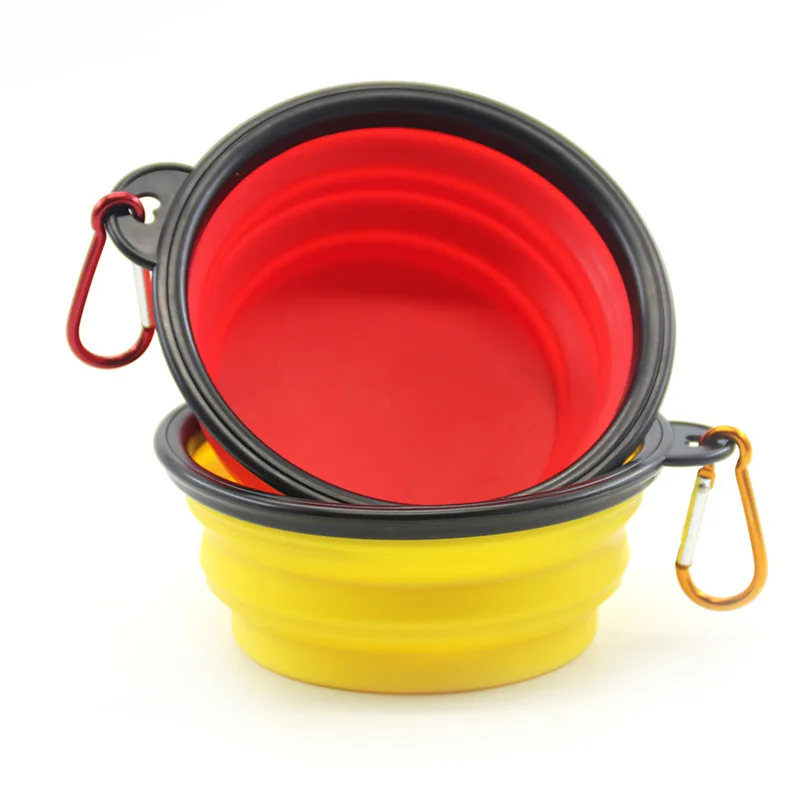 

wholesale colorful portable pet outdoor travel foldable S/M/L size cat dog 350ml 650ml 1000 ml silicone travel bowls