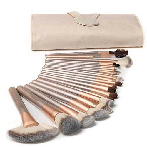 

Professional 24 Pcs Cosmetic Brush Kit Pink 24 Piece Makeup Brush Set with Pu Bag, Pink, red, black, purple and so on