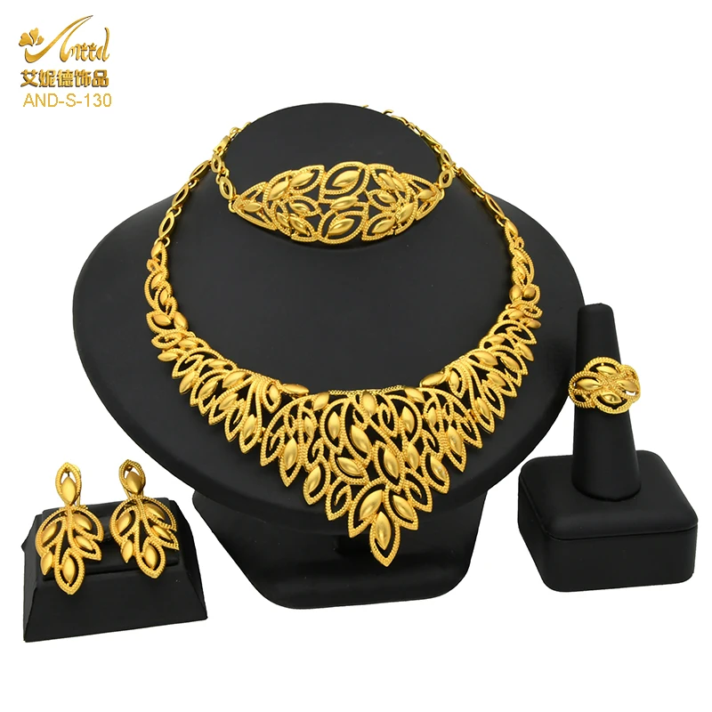 

Best quality promotional 24k gold jewelry set bracelet and earrings artificial jewellery set for women