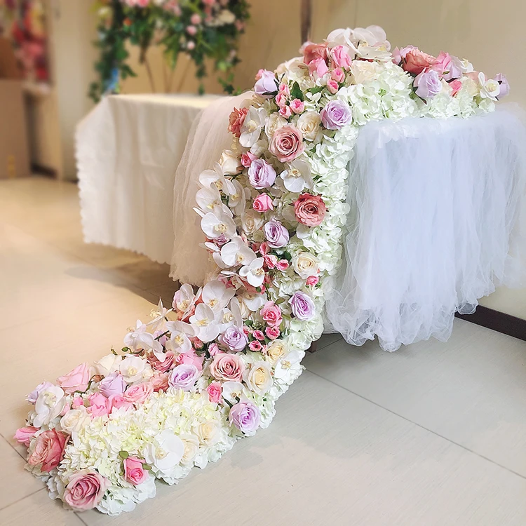 Ifg Pink Color 2m*40cm Table Runner Flower Centerpieces For Wedding ...