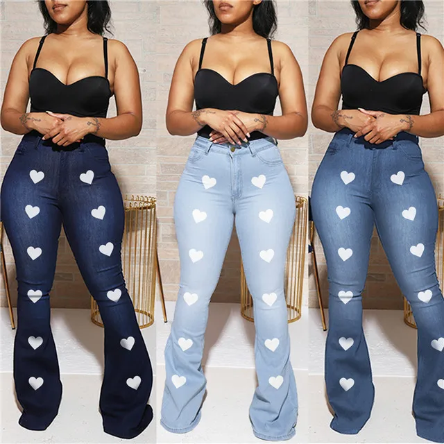 

2021 Spring Hot Sale New High Waist Slim Denim Flared Trousers, Picture color