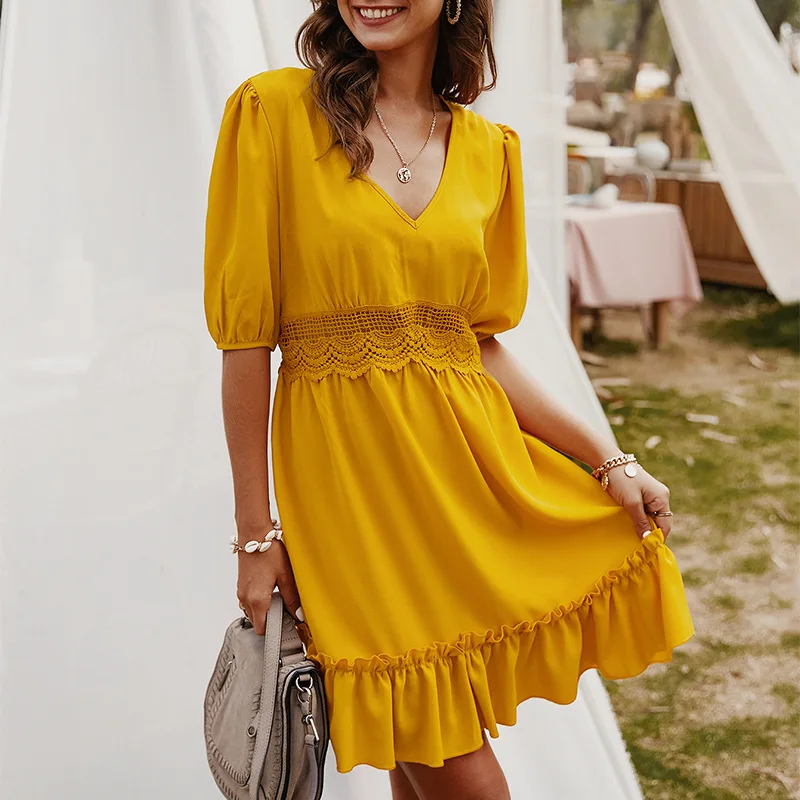 

2021 Women's Summer Dress Casual Half Sleeve Sexy Fashion Ladies Dress