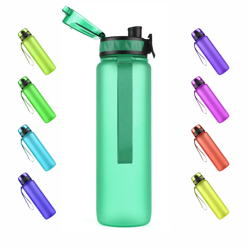 

32oz Motivational Fitness Sports Water Bottle with Time Marker Removable Strainer Flip Top Leakproof Durable BPA Free Non-Toxic, Customized color