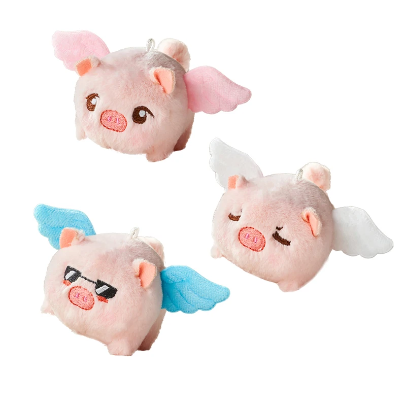 

New design Spot hot style cute fly pig plush pendant bag key chain custom kawaii plush stuffed animal toys