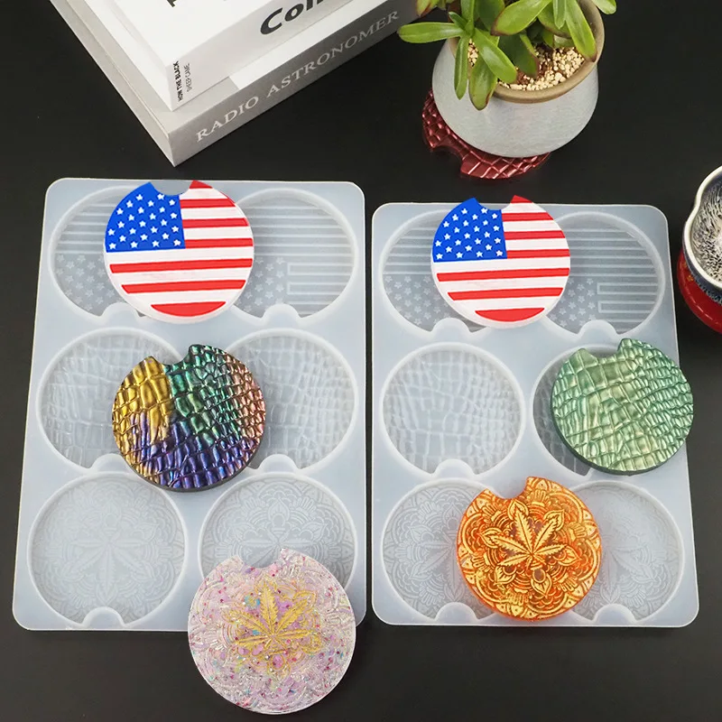 

Free sample American flag resin crafts epoxy resin molds candlestick essential oil tray silicone resin holder molds