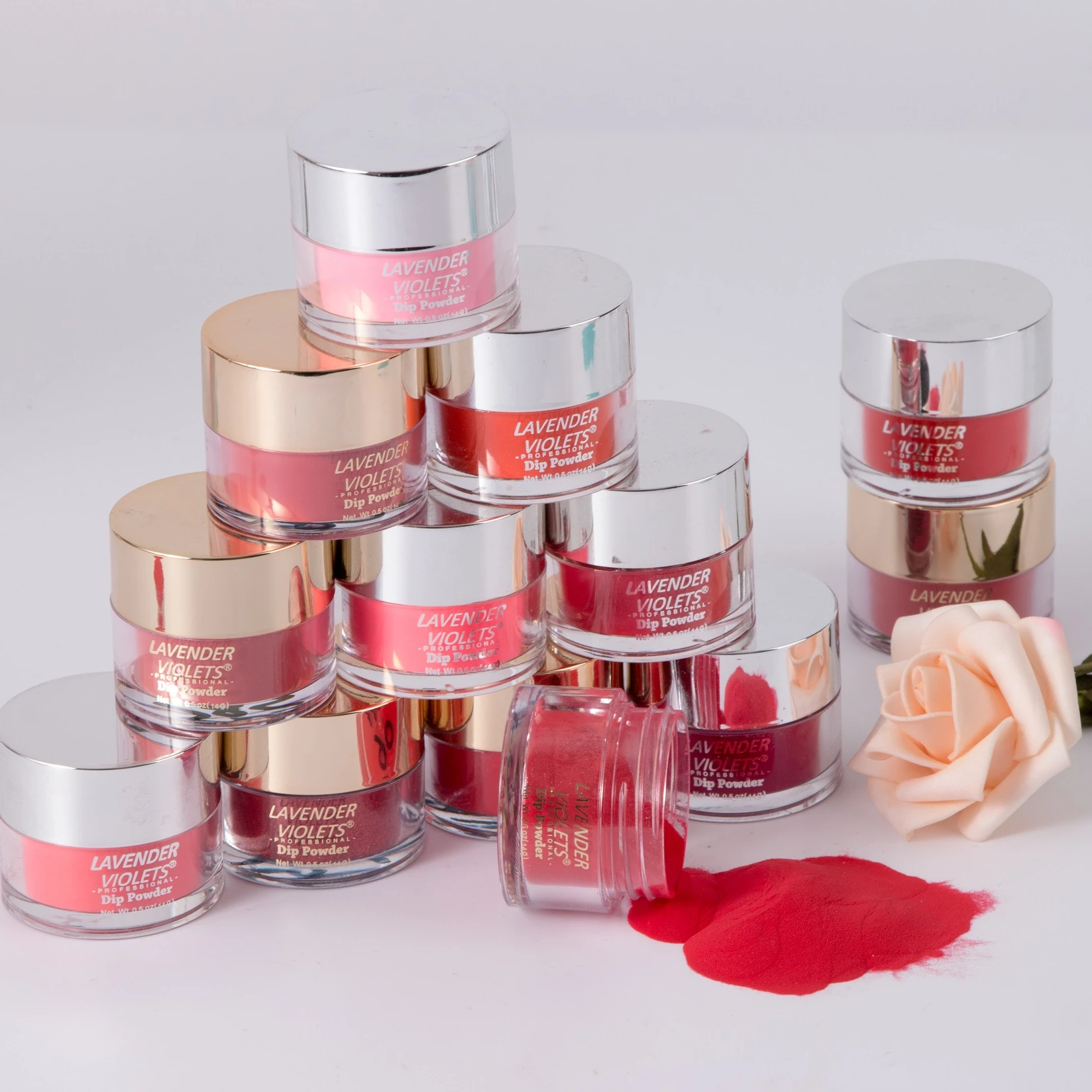 

Factory wholesales price Lavender Violets fast drying nail Dipping Powder in stock, Many colors in stock
