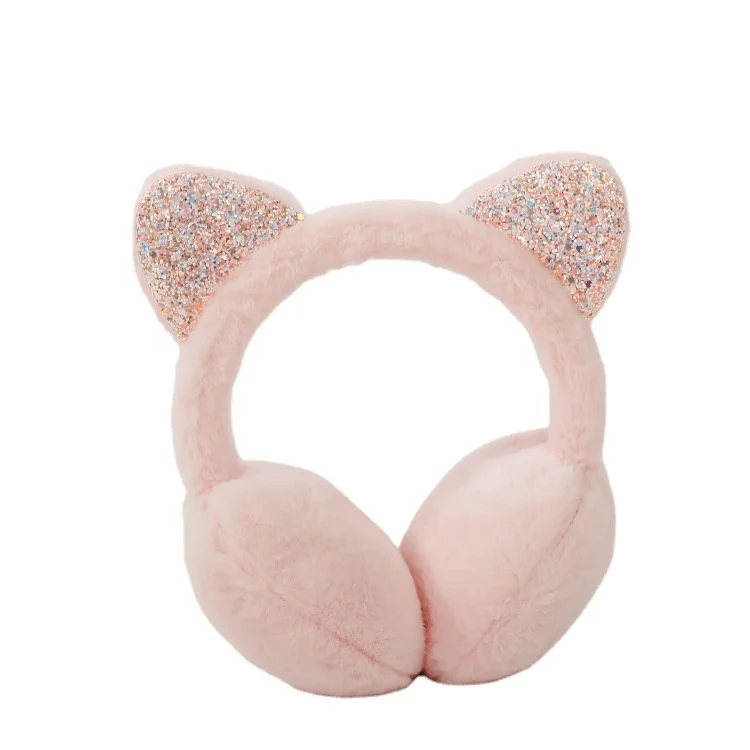 

New Winter Warm Earmuffs Glittering Ears Women's Earmuffs Thickened Plush Cute Students Riding Windproof