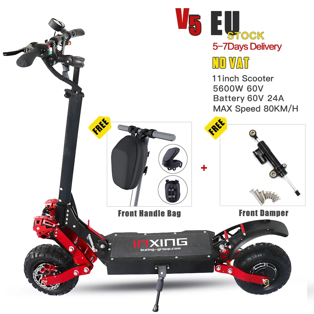 

Gtech 11 inch 5600w INXING 60V e scooter electric scooter adult moped Electric Scooters, Black