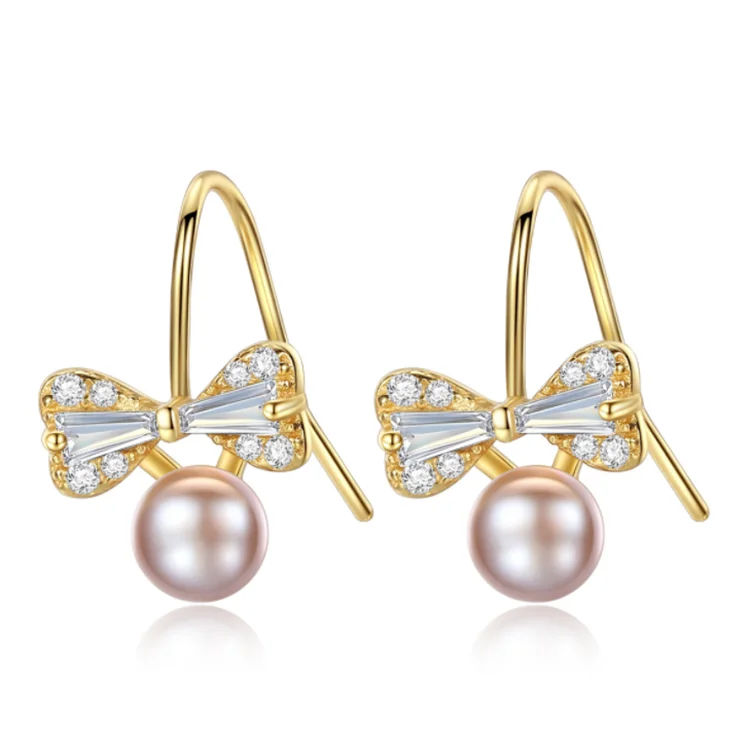 

High quality fashion thick gold hoop earrings jewelry custom bowknot lucky gold hoop women earrings, Same as picture