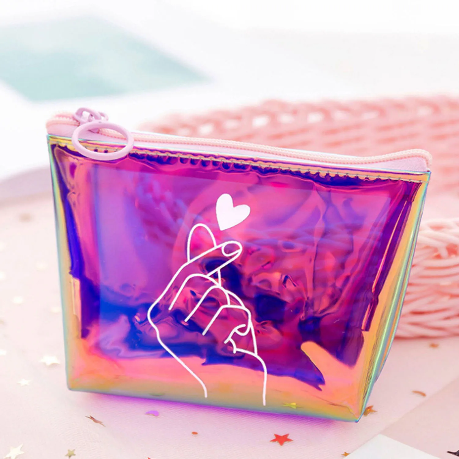 
Wholesale Laser PVC Wallet Zipper Bag for Girl 