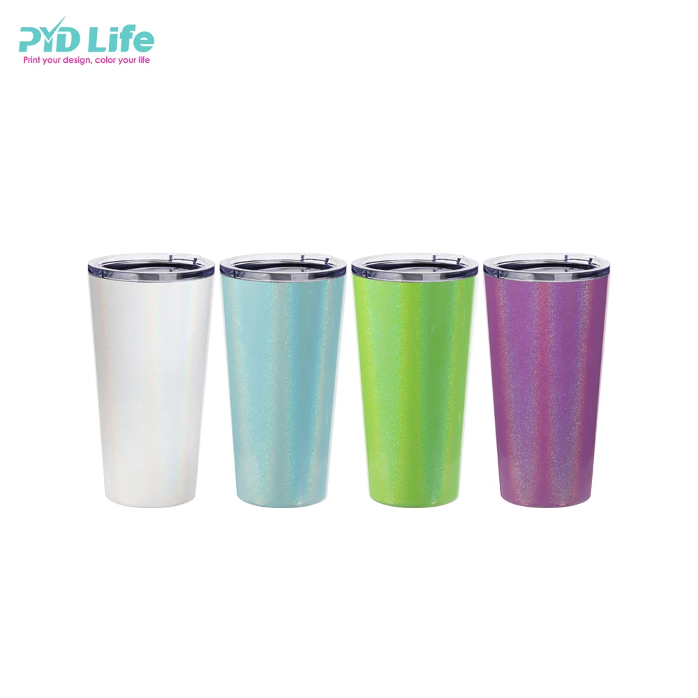 

16oz 480ml Wholesale Rainbow Gulitter Tumbler Cups Wholesale Coffee Double Walled Tumbler Stainless Steel With Lid, Colored