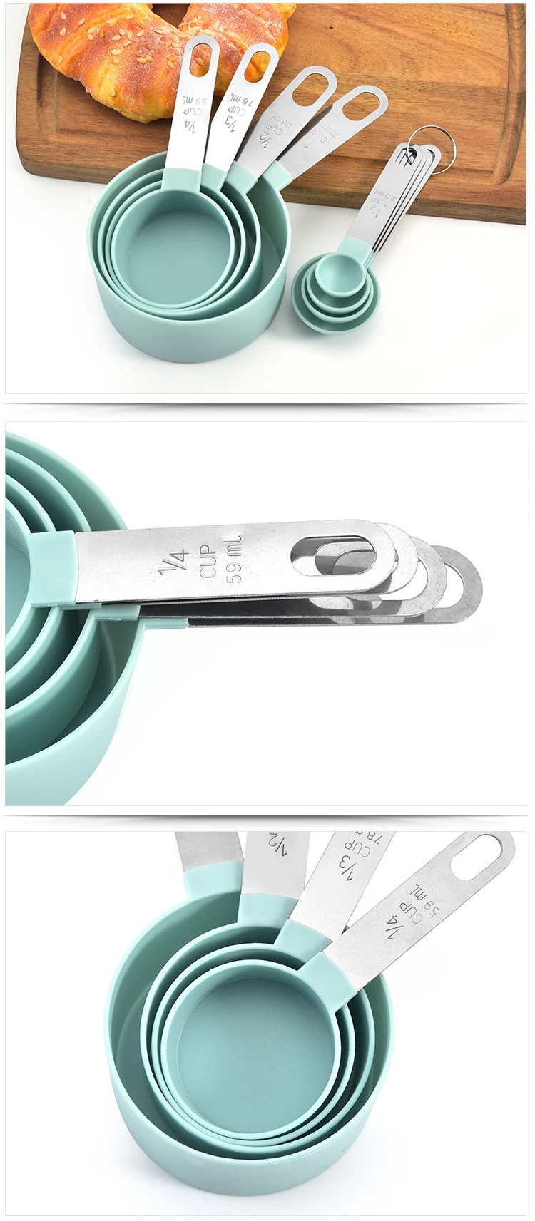 Wholesale Kitchen Custom Measuring Spoons Measuring Cups Set Stainless