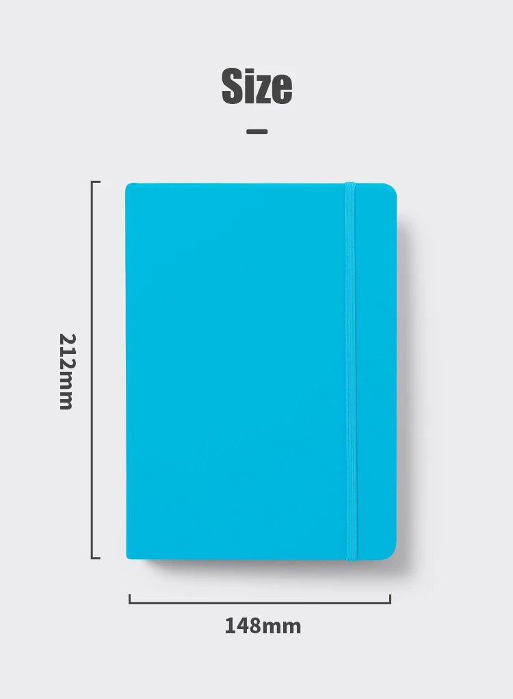 Custom Printed A5 Size Hardcover Pu Leather Notebook With Elastic Band