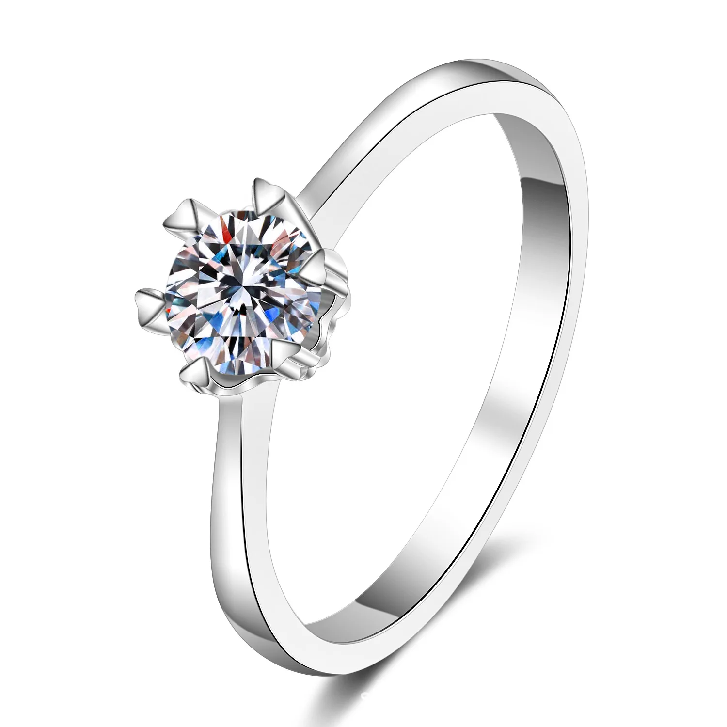 

Moissanite lab diamond engagement ring