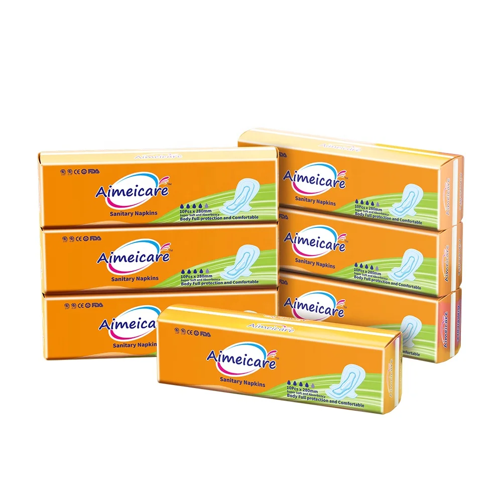 

AIMEICARE Sanitary Pads 10pcs with Wings For Women, Reliable Protection and Absorbency of Feminine Periods, White