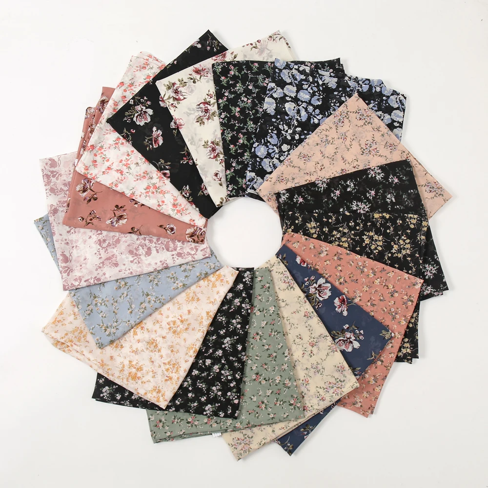 

2022 New Style Women Muslim Turban Scarf Printed Floral Chiffon Hijab Square Scarf