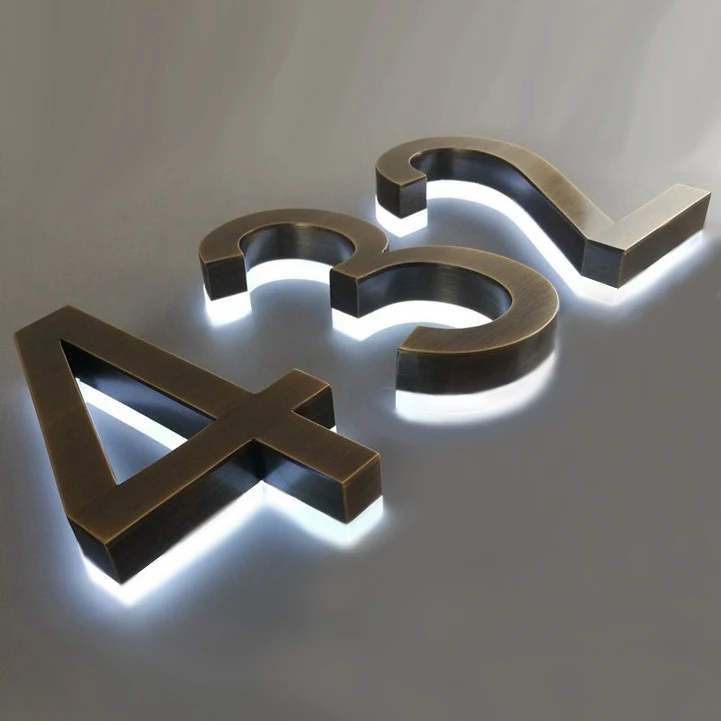 
Fine backlit word stainless steel back light word custom door signboard billboard image wall crystal led acryl back light word 