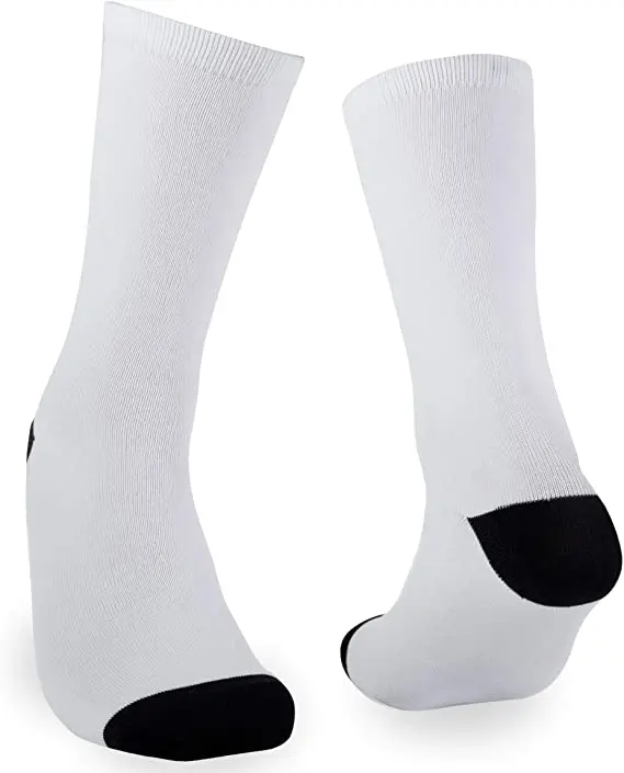 

2021 DIY tube digital printed sublimation blank polyester sport socks, White.ivory