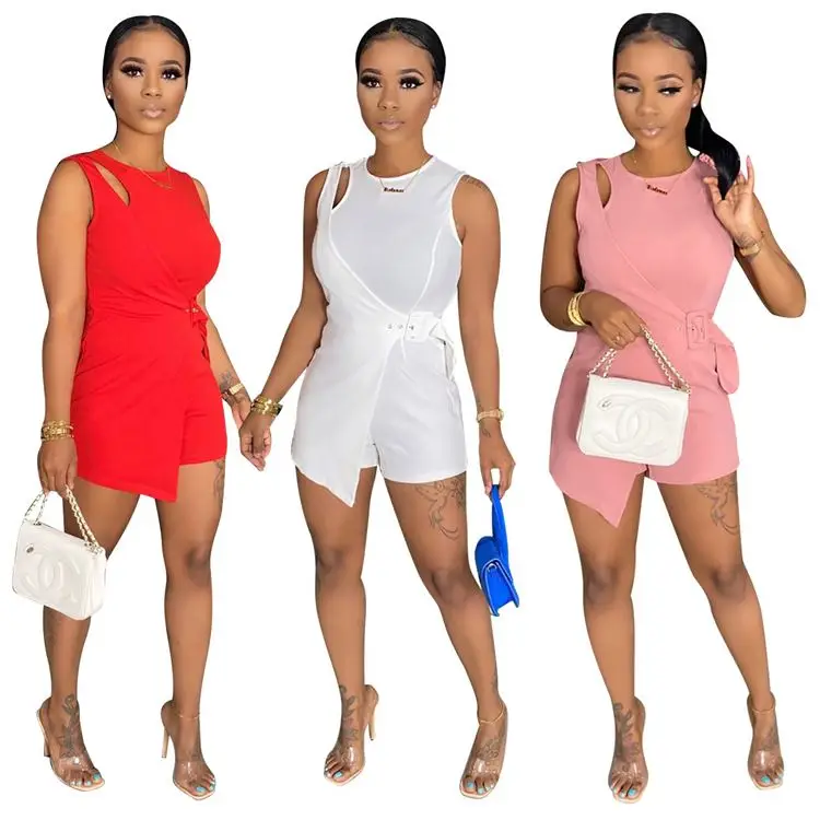 

0620M329 Fashionable Ladies Solid Bodycon Bodysuits Women One Piece Short Jumpsuits And Rompers For Woman