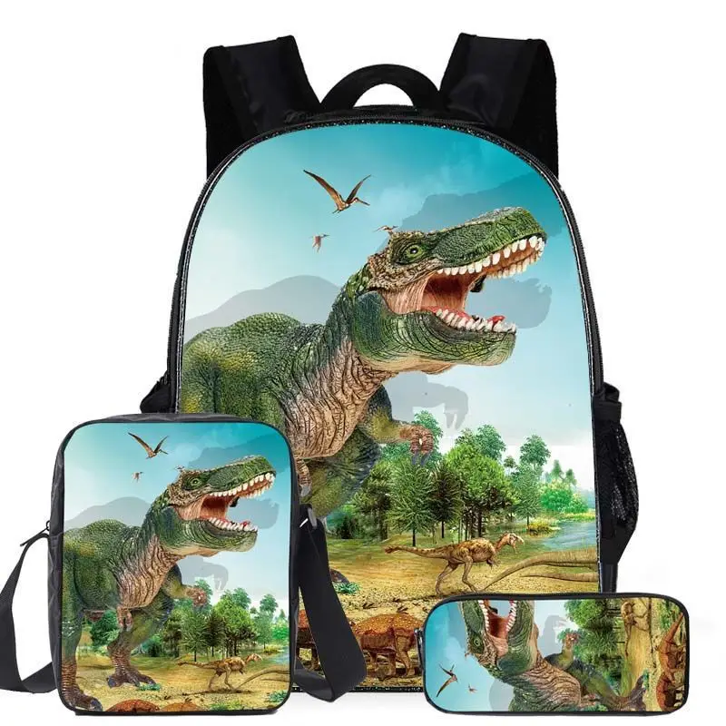 

2021 Wholesale Sublimation Kids Backpack Blank Jurassic Dinosaurs World 3D Backpack Dinosaur Boys School Bag For Boy, Customized color