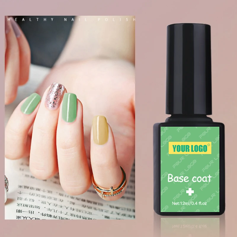 

Free Sample Rubber Base Gel Polish Soak Off gel nail polish OEM Customs logo Professnal Nails Base Color Coat