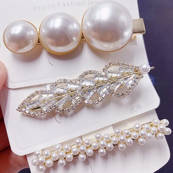 

PUSHI fashion new design creative girls wedding brida pearl pin bulk jewelry wholesale women accessories alloy hairpin mix