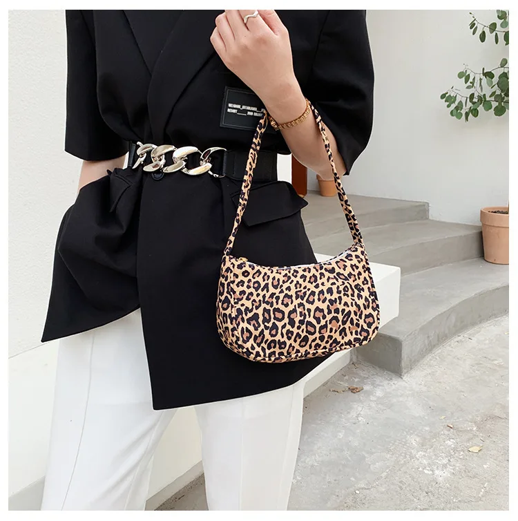 

New Fashion Women Leopard Print Armpit Bag Shoulder Bag Soft Handbags