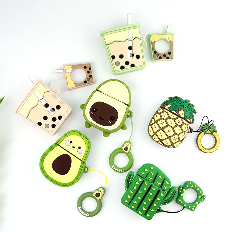 

for Airpod 1/2 Cute 3D Silicone Cartoon Ring Case for Airpod Cute Case Fruit