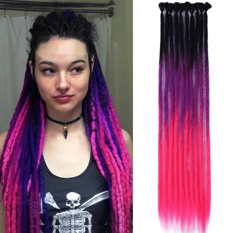 

Jamaican Reggae Hip Hop Trend Single Multi Color Braid Dreadlock Extensions