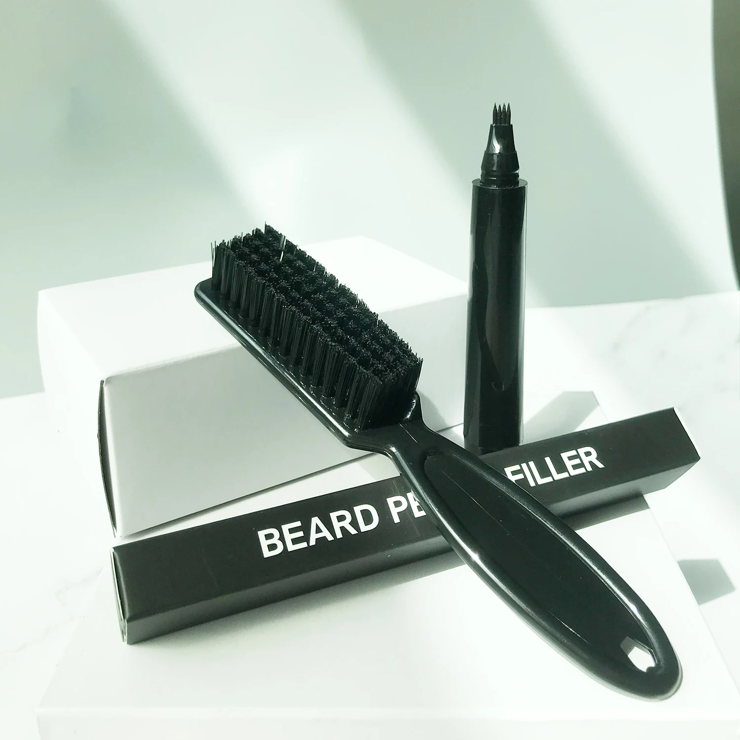 

Hot Sale Coustomer With Lable Long Lassting Fill Up Pen Beard Filler Comb Beard Fill-Up Pen Kit