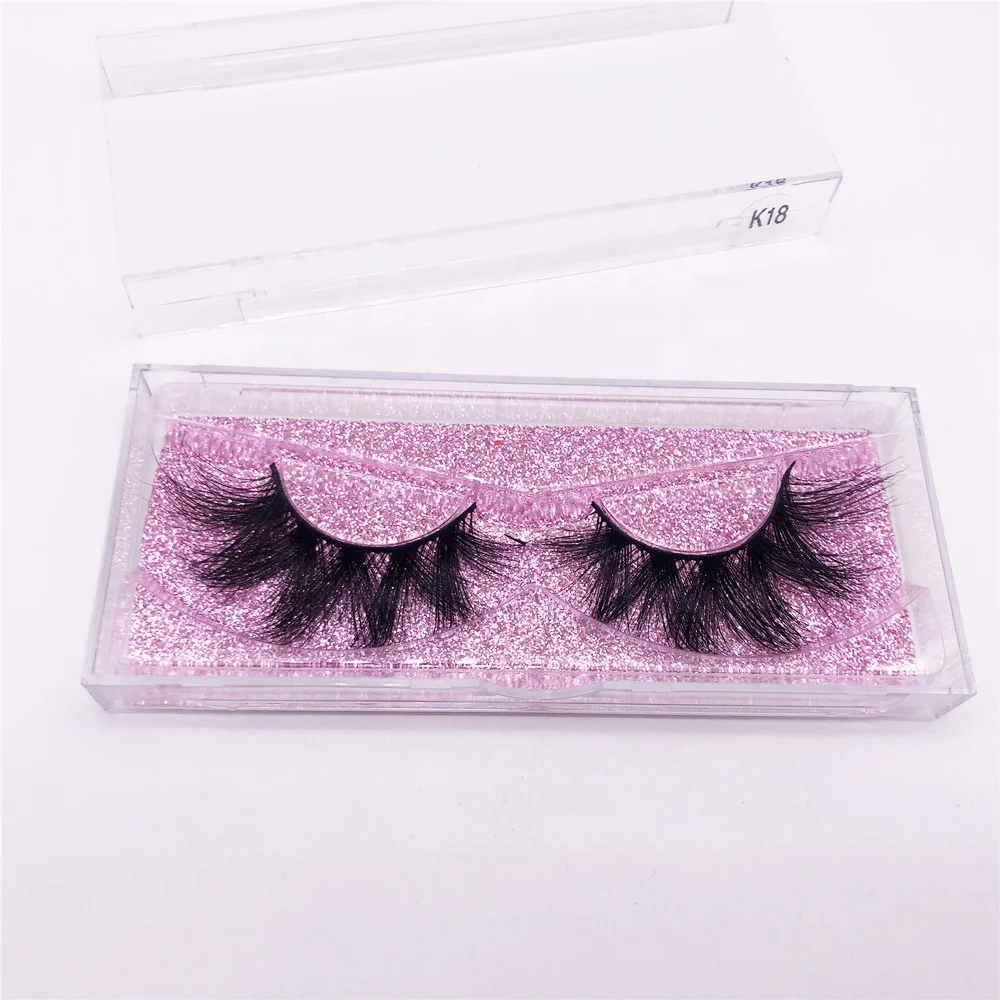 

5D mink eyelashes private label wholesale real Siberian mink strip lashes 3d mink eyelashes K18, Black color