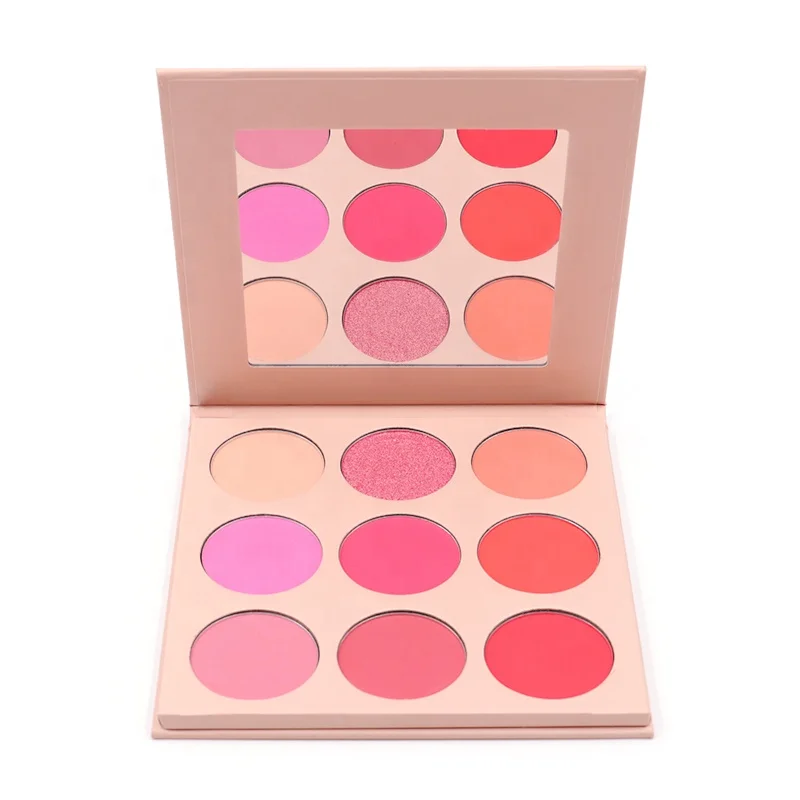 

Customize logo highly pigmented 9 colors blush palette