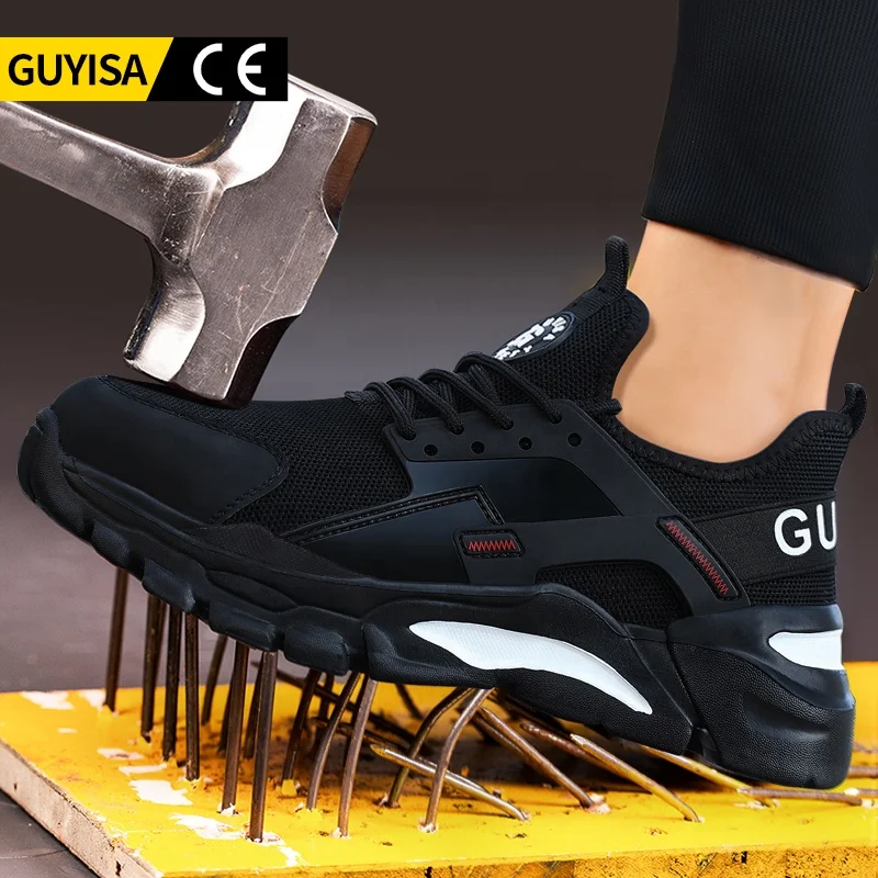 

GUYISA accept customization OEM prevent puncture EVA outer sole safety shoes safety men shoes with steel toe
