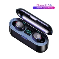 

2019 Newest F9 TWS Wireless Bluetooth Earbuds 5.0 LED Light Digital Display Touch 8D Surro Charging Sport Headset 2000mAh