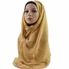 Lady Soft Plain Plaid Cotton Scarf Solid Muslim Hijab Glitter Shawls Wholesale