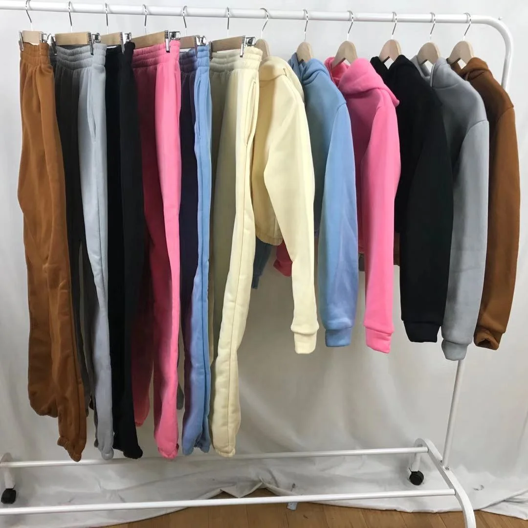 

2022 Spring Women Clothes sweat Hoodie Set Crop Top And Pants Tracksuits Two Piece Lounge Wear Set Women Sweatpants Jogger Set