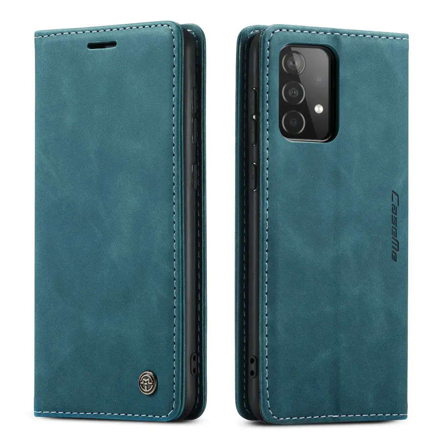 

CaseMe A52 A72 Case Mobile Phone Covers for Samsung S21 ultra A32 A12 Leather Case Auto Open for OPPO Find X3 lite Wallet Case, Coffee, brown, red, blue, black