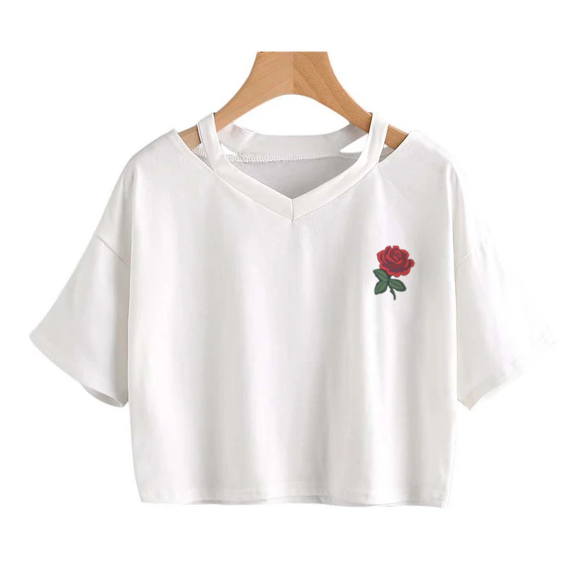 

Wholesale T Shirts Women Eyelashes Eyes Lips Solid women fashion White Casual Top Female office style Print 90s T-shirt