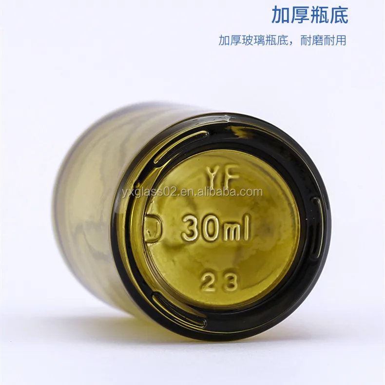 30ml amber/green/blue sliping shoulder glass dropper bottles with black cap manufacture