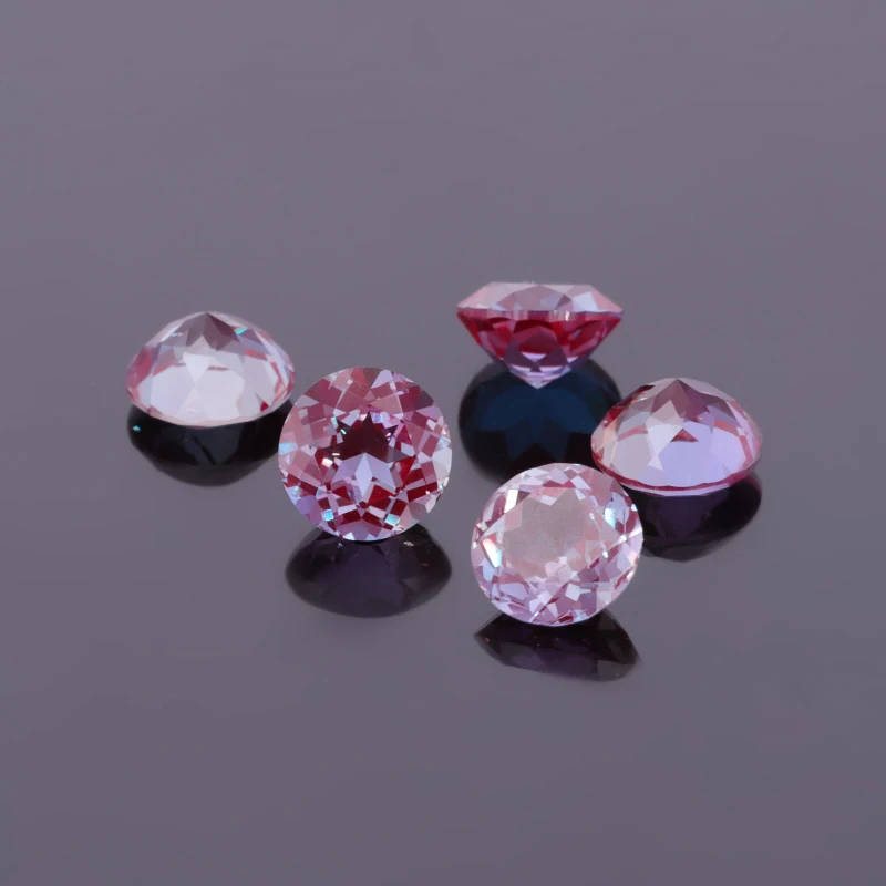 Round Shape  Alexandrite Color Lab Grown Gemstone Loose Stone on Sales