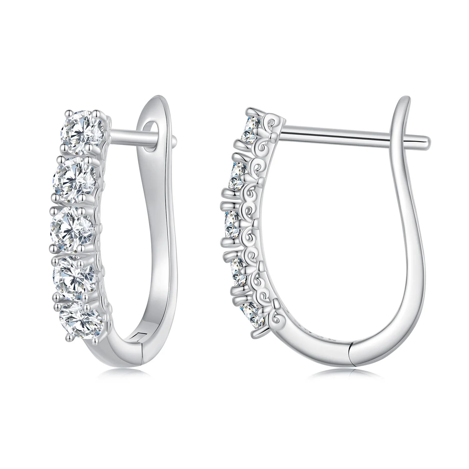925 Sterling Silver Earrings Moissanite Earrings U-shaped Ear Buckle