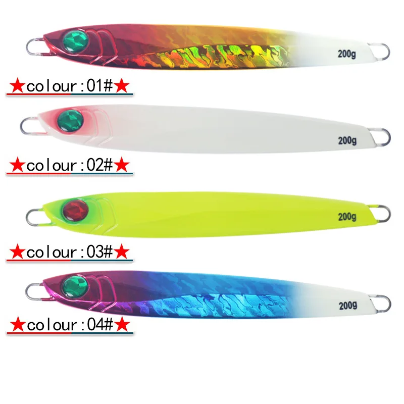 

Slow jig pitch jigging lure 15cm 200g deep sea fishing lure lead fish metal jig, Various colors